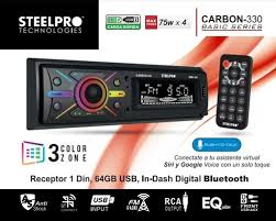 ESTEREO STEELPRO USB BT AUX CONTROL 3 COLORES - VARIOS