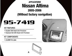 BASE METRA NISSAN ALTIMA 2005-UP DOUBLE DIN KIT NDK727 - METRA